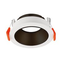 Spot LED encastré Braytron GU10, 35W max, IP20, aluminium rond Blanc-Noir, découpe 85mm 70mm