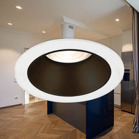 Spot LED encastré Braytron GU10, 35W max, IP20, aluminium rond Blanc-Noir, découpe 85mm 70mm