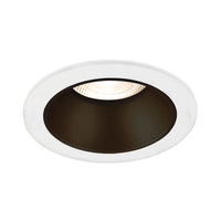 Spot LED encastré Braytron GU10, 35W max, IP20, aluminium rond Blanc-Noir, découpe 85mm 70mm