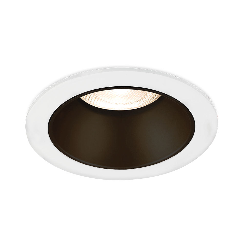 Spot LED encastré Braytron GU10, 35W max, IP20, aluminium rond Blanc-Noir, découpe 85mm 70mm