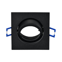 Spot LED encastré Braytron GU10 carré 82x82mm Aluminium noir IP20 35W max découpe 70mm