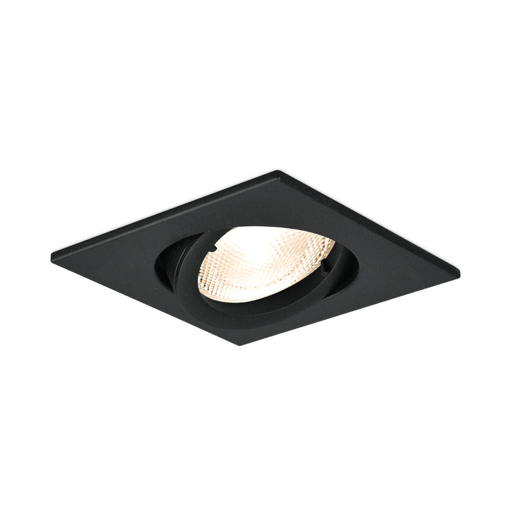 Spot LED encastré Braytron GU10 carré 82x82mm Aluminium noir IP20 35W max découpe 70mm