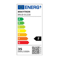 Braytron réglette LED 35W 6500K 3600 lumens IP40 220-240V Blanc 1175mm éclairage intérieur blanc froid