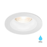 Spot encastré LED Braytron, 7W, IP54, Aluminium Blanc, 89x35mm, douille GU10, usage intérieur extérieur