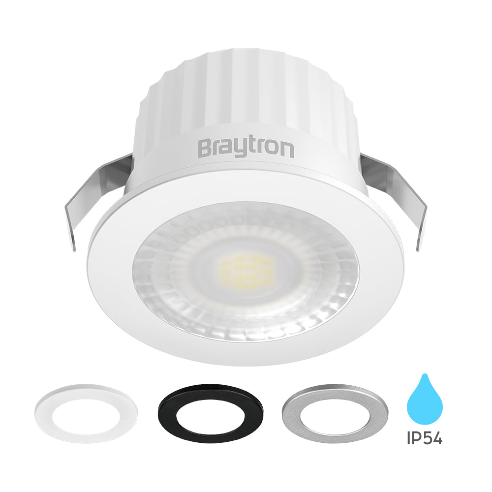 Projecteur LED Braytron 3W 3000K 210 lumens IP54 >80CRI faisceau 38° non-dimmable 220-240V blanc chaud