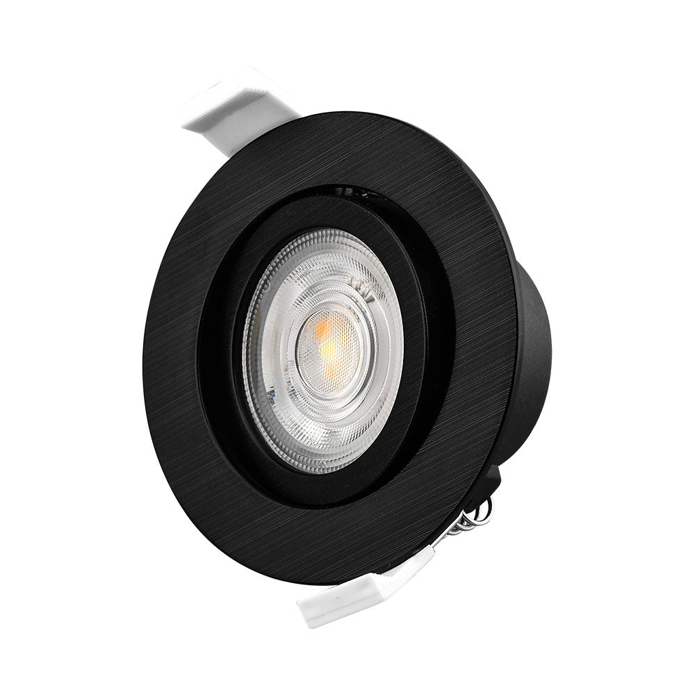 Spot LED Braytron 7W Noir Rond 3-en-1 CCT Gradable 220-240V 630 lumens IP20 38° Éclairage intérieur