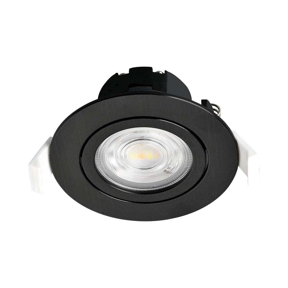 Spot LED Braytron 7W Noir Rond 3-en-1 CCT Gradable 220-240V 630 lumens IP20 38° Éclairage intérieur