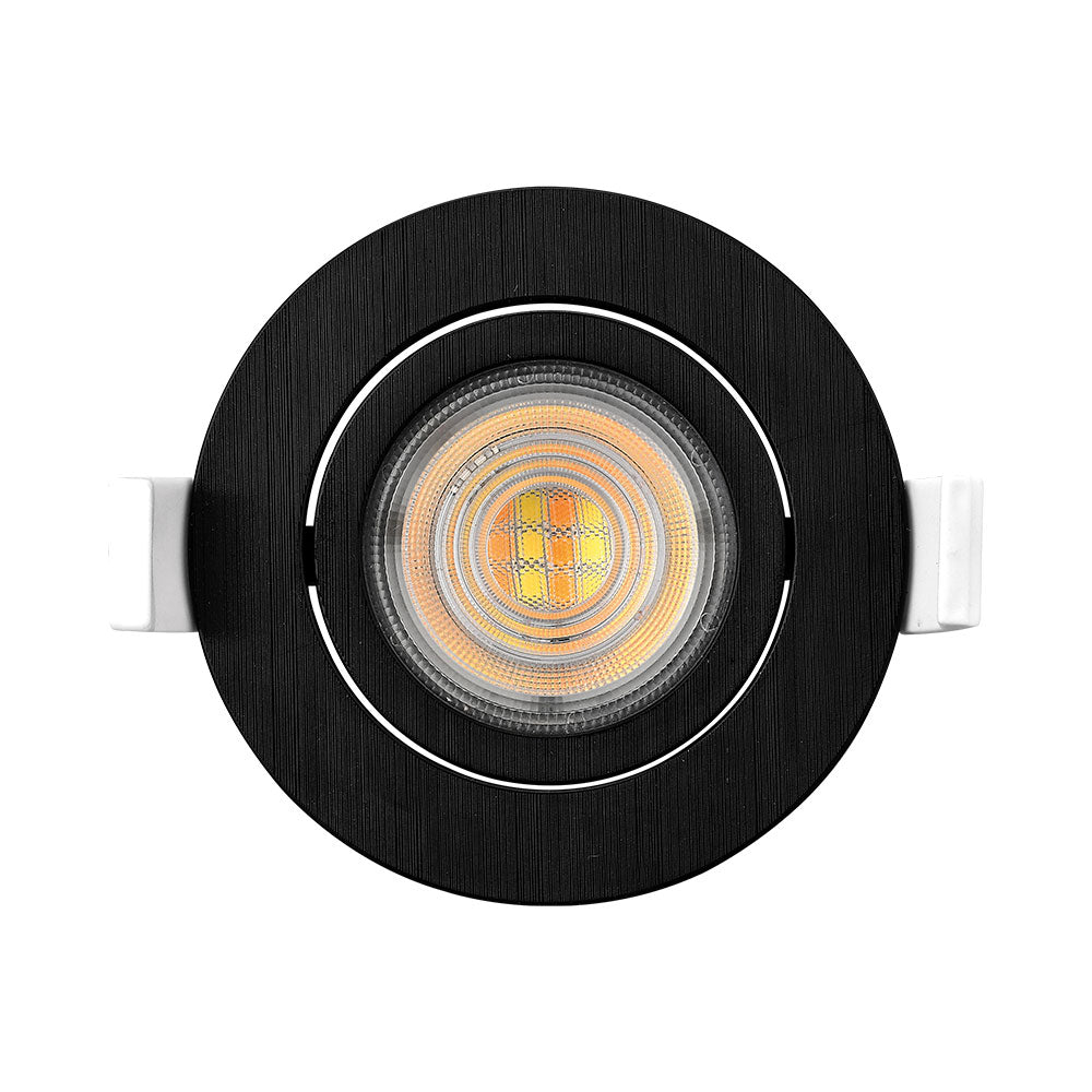 Spot LED Braytron 7W Noir Rond 3-en-1 CCT Gradable 220-240V 630 lumens IP20 38° Éclairage intérieur