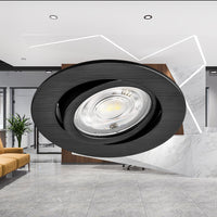 Spot LED Braytron 7W Noir Rond 3-en-1 CCT Gradable 220-240V 630 lumens IP20 38° Éclairage intérieur