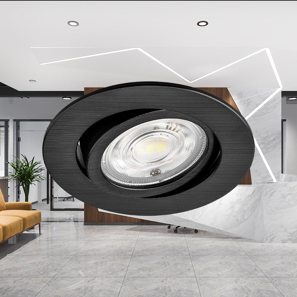 Spot LED Braytron 7W Noir Rond 3-en-1 CCT Gradable 220-240V 630 lumens IP20 38° Éclairage intérieur