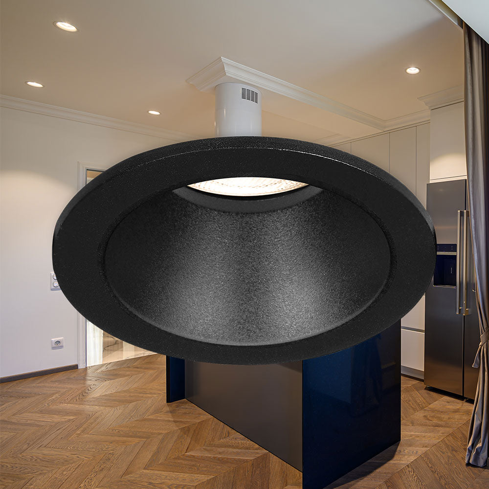 Spot encastré LED Braytron, culot MR16, 35W max, IP20 Aluminium noir rond découpe 85mm ouverture 70mm