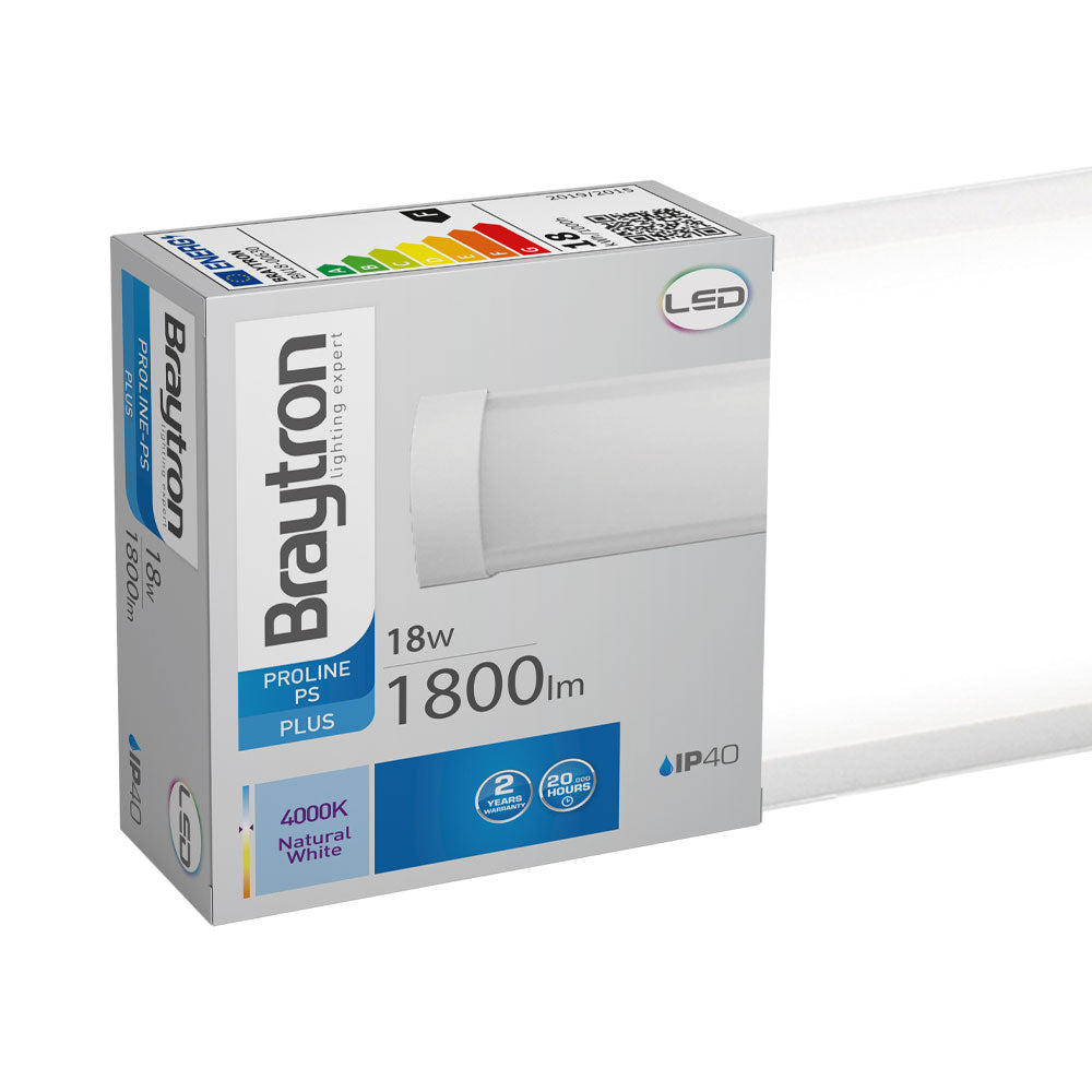 Applique murale LED Braytron 18W 4000K 1800 lumens IP40 Blanc 575mm éclairage intérieur en réglette