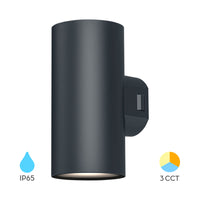 Applique murale LED Braytron 2x9W CCT 3-en-1 1780 lumens Gris IP65 IK08 éclairage extérieur