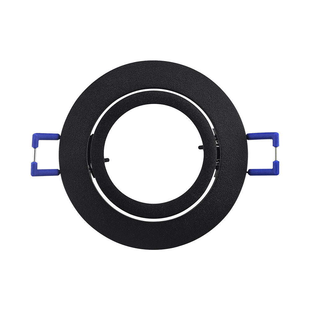 Braytron recessed round LED spotlight fixture, Black aluminium, MR16 socket, 35W max, IP20 indoor lighting