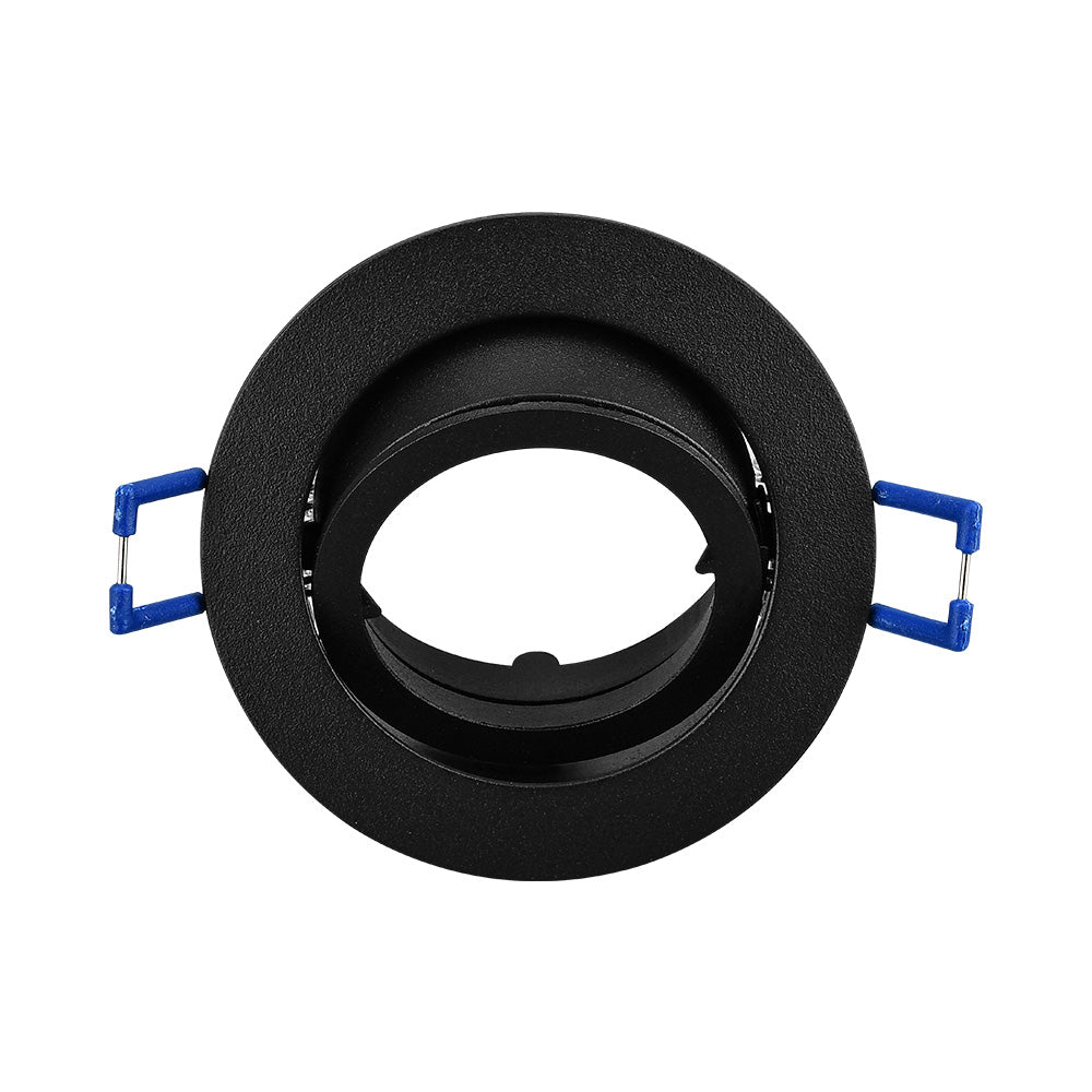 Braytron recessed round LED spotlight fixture, Black aluminium, MR16 socket, 35W max, IP20 indoor lighting