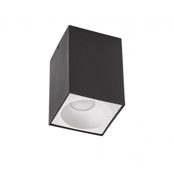 Spot LED de plafond Spectrum Cube Noir 95x95x138 mm IP20 montage en surface culot GU10 intérieur