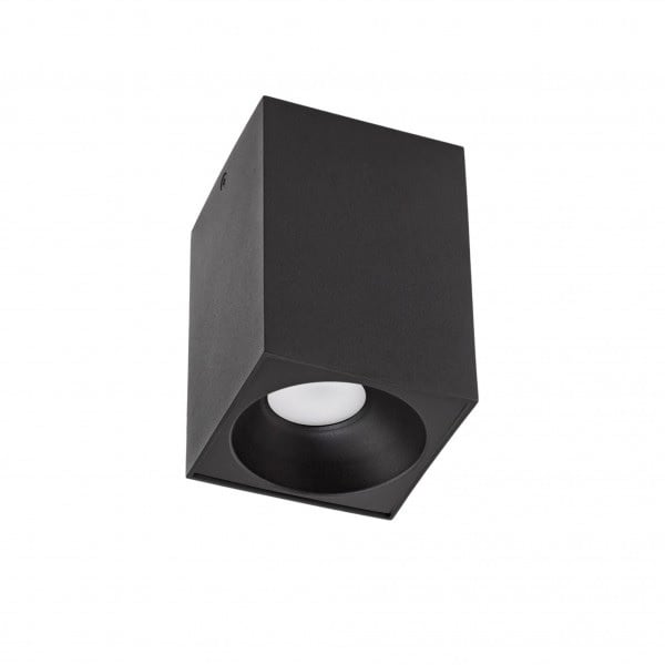 Spot LED de plafond Spectrum Cube Noir 95x95x138 mm IP20 montage en surface culot GU10 intérieur
