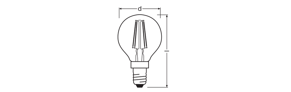 Ampoule LED classique E14 filament clair 4W 470 lumens 2700K blanc très chaud remplace 40W