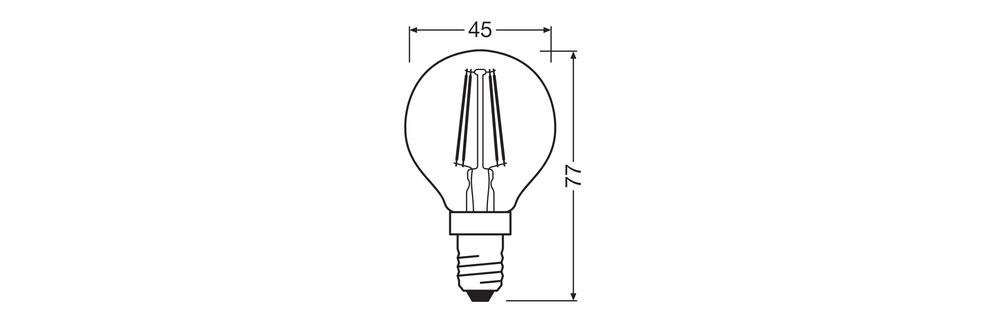 Ampoule LED classique E14 filament clair 4W 470 lumens 2700K blanc très chaud remplace 40W