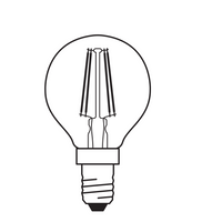Classic LED E14 filament bulb clear 4W 470 lumens 2700K very warm white replaces 40W