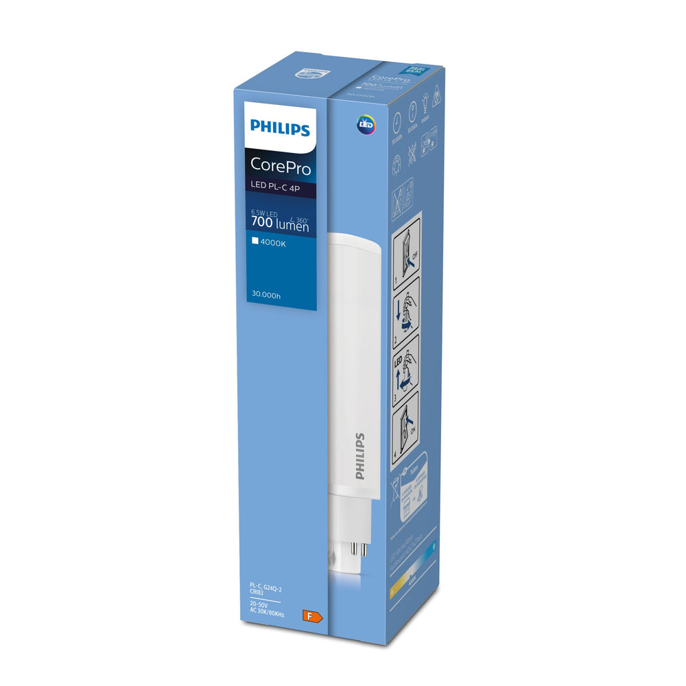 Philips CorePro LED PLC G24q-1, 5,5W 4000K 660 lumen, blanc froid, IP20, non-dimmable, faisceau de 120°