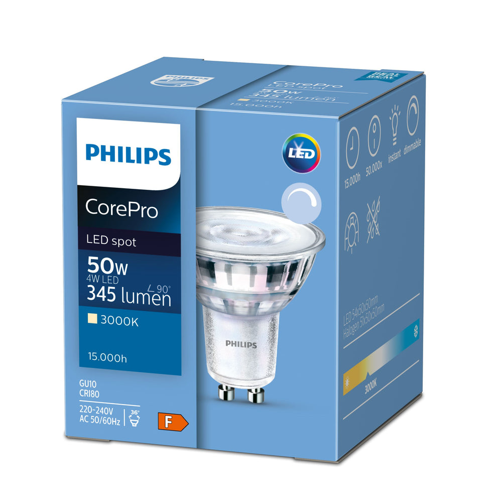 Philips CorePro LED spot GU4 MR11 2.3W 2700K 184 lumens 36D Blanc Chaud non-dimmable 12V CE RoHS