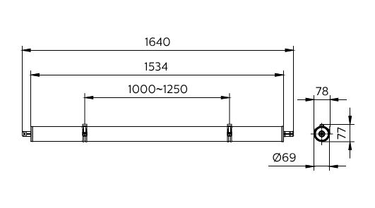 Philips WT210C lampe étanche LED 54W 4000K 7000 lumens IP69K IK06 1640mm Boîtier blanc CE RoHS