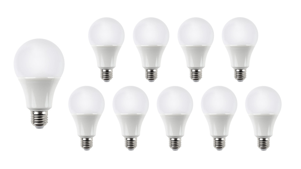 Spectrum E27 LED lamp pack 10x A60 10.5W 1521 lumens 3000K Philips chip 220-240V 120° CRI 80 IP20 CE RoHS