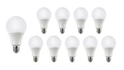 Pack de lampes LED Spectrum E27 10x A60 10.5W 1521 lumens 3000K puce Philips 220-240V 120° CRI 80 IP20 CE RoHS