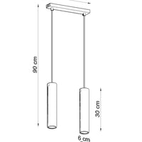 White LED pendant light lagos with 2 gu10 sockets by sollux lighting