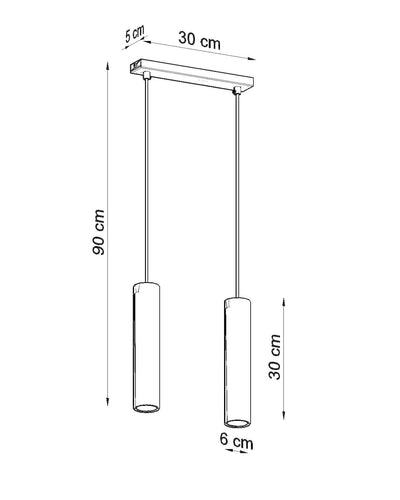 White LED pendant light lagos with 2 gu10 sockets by sollux lighting