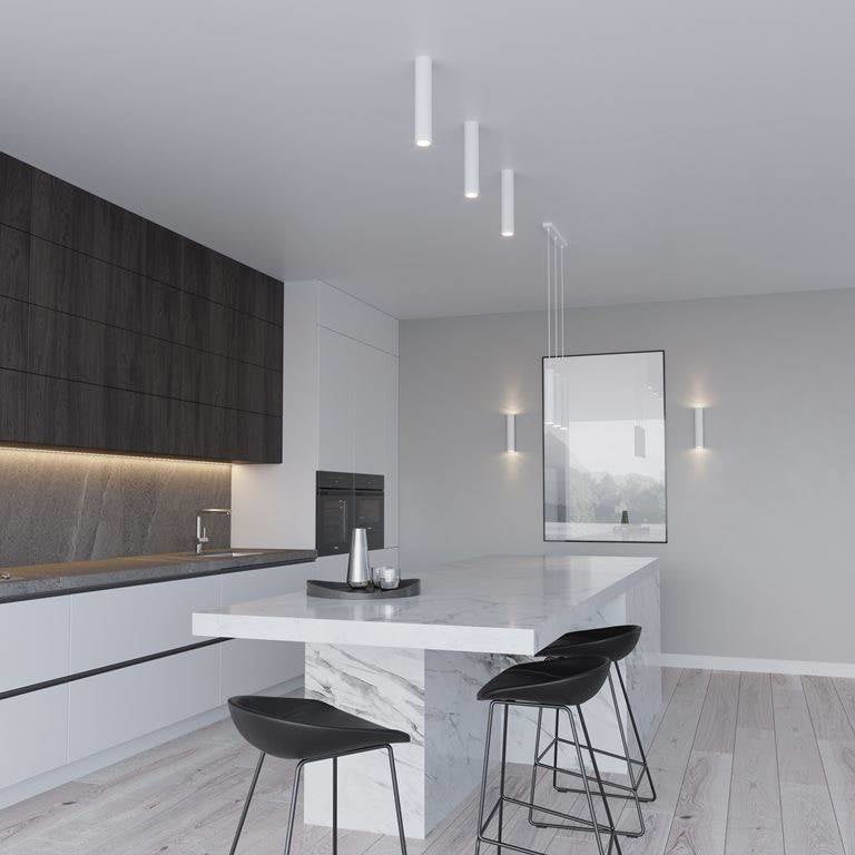 White LED pendant light lagos with 2 gu10 sockets by sollux lighting