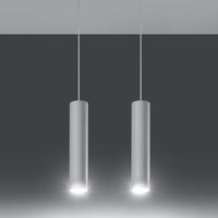 White LED pendant light lagos with 2 gu10 sockets by sollux lighting