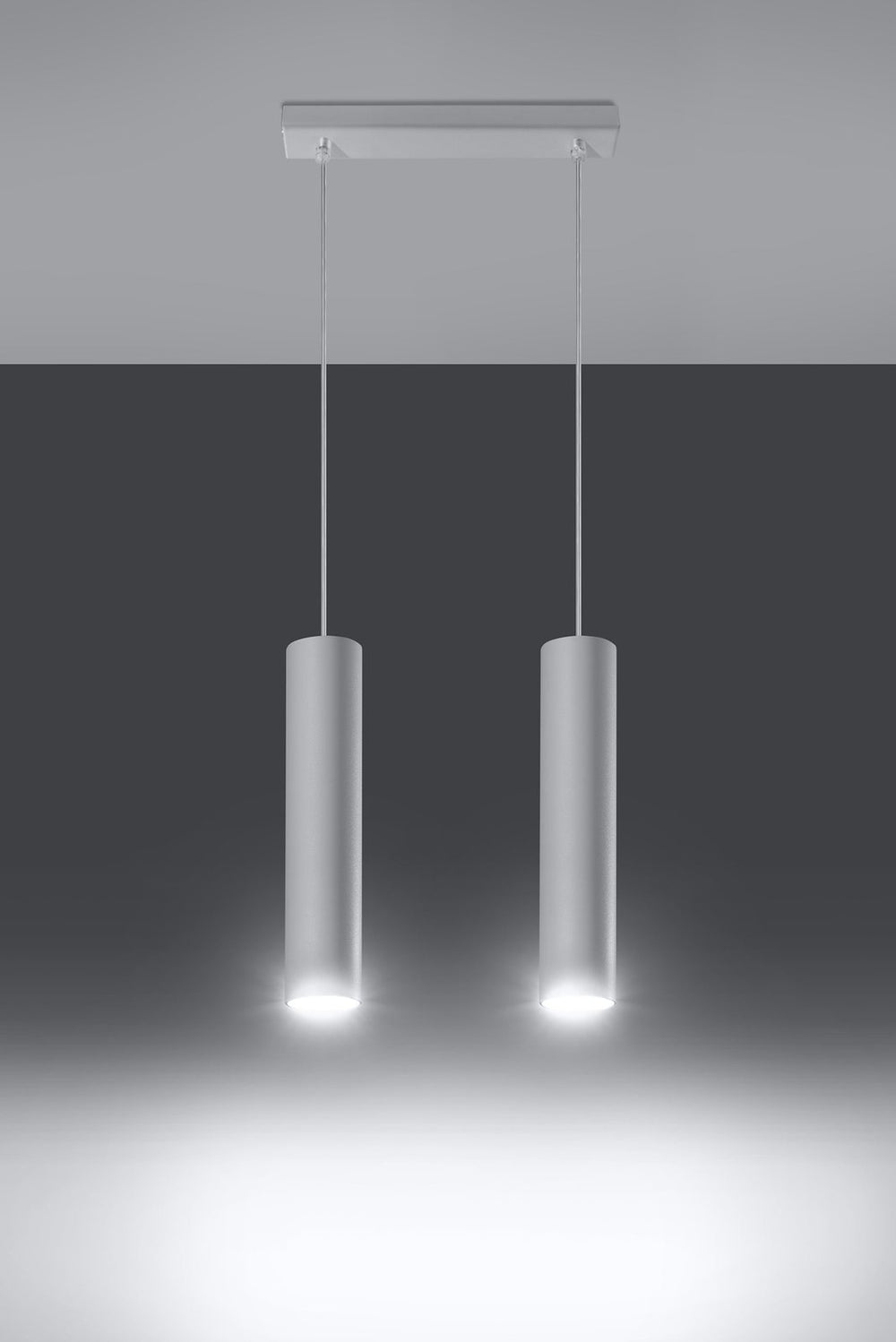 White LED pendant light lagos with 2 gu10 sockets by sollux lighting