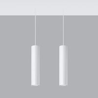 White LED pendant light lagos with 2 gu10 sockets by sollux lighting