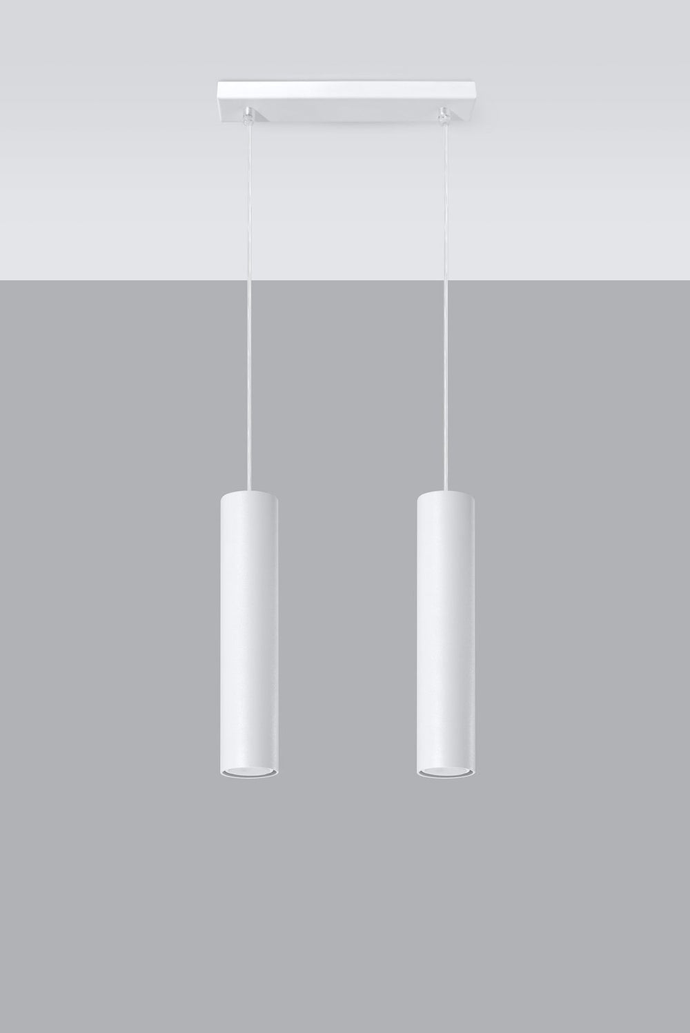 White LED pendant light lagos with 2 gu10 sockets by sollux lighting