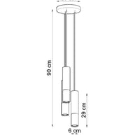 Led hanglamp zwart koper loopez 3 x gu10 fitting - sollux lighting