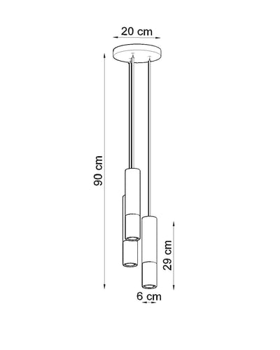 Led hanglamp zwart koper loopez 3 x gu10 fitting - sollux lighting