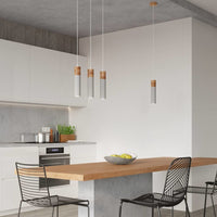 Led pendant light beton wood zane with gu10 fitting by sollux lighting