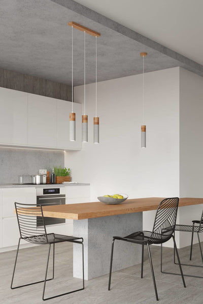 Led pendant light beton wood zane with gu10 fitting by sollux lighting