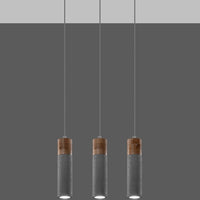 Led pendant light beton wood zane with gu10 fitting by sollux lighting