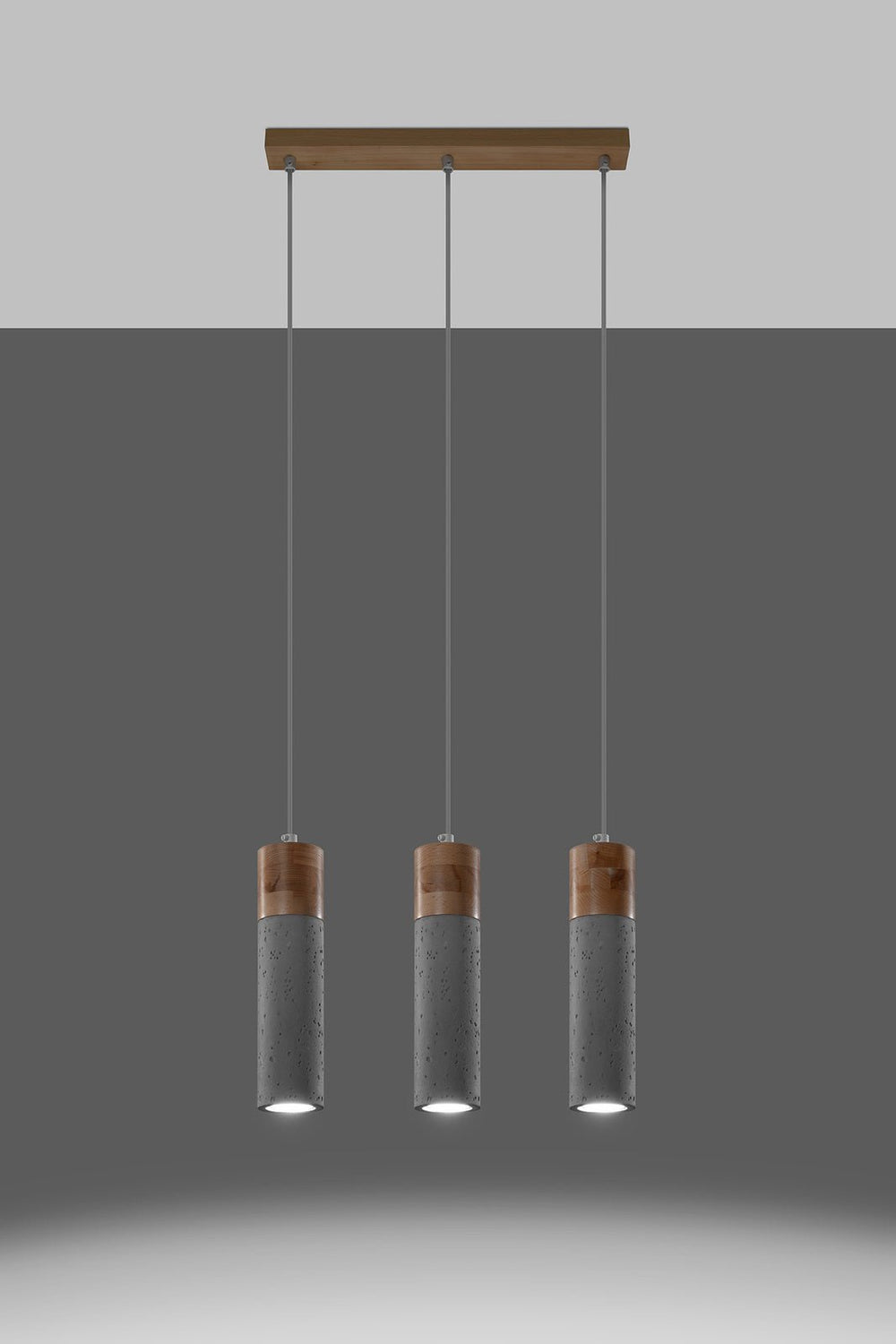 Led pendant light beton wood zane with gu10 fitting by sollux lighting