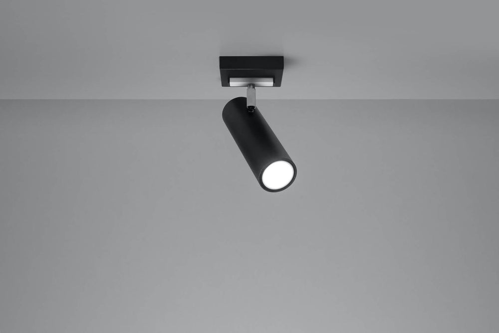 Sollux Lighting Direzione LED ceiling spotlight with GU10 fitting, black silver, IP20
