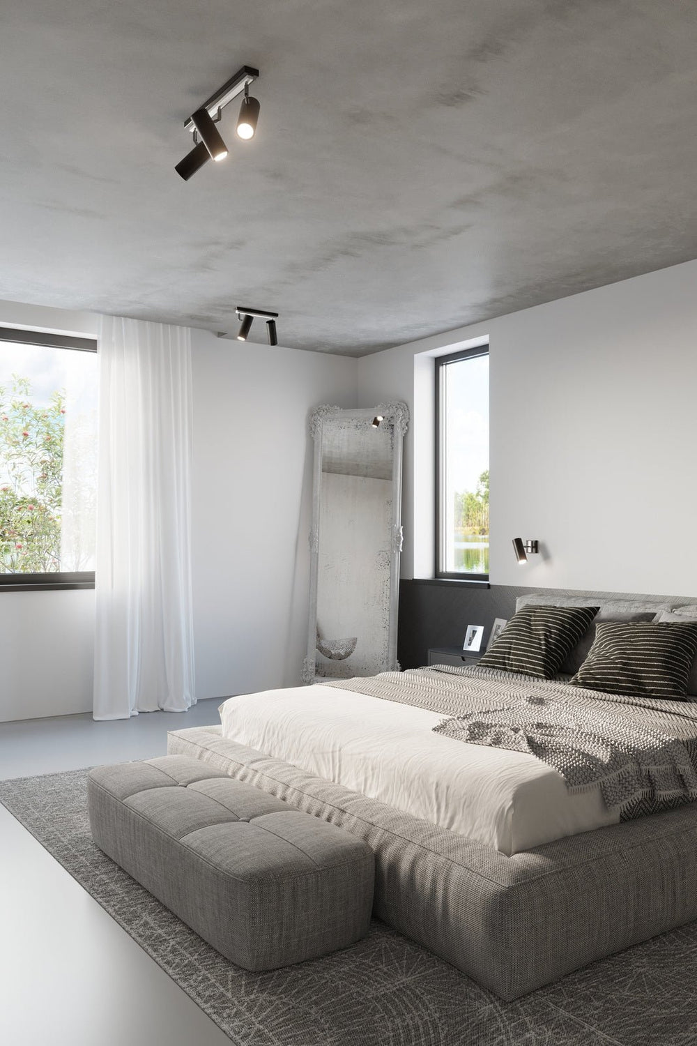 Sollux Lighting Direzione LED ceiling spotlight with GU10 fitting, black silver, IP20