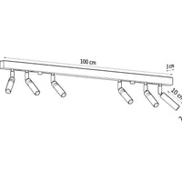 LED plafondspot zwart EYETECH with 6 x G9 sockets by Sollux Lighting