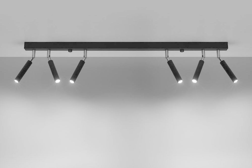 LED plafondspot zwart EYETECH with 6 x G9 sockets by Sollux Lighting