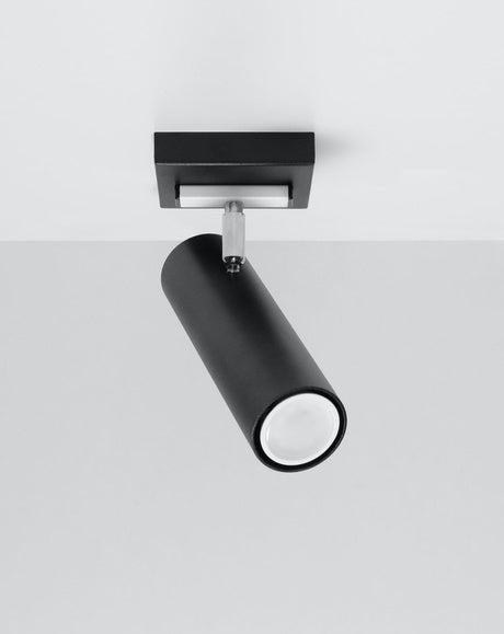 Sollux Lighting Direzione LED ceiling spotlight with GU10 fitting, black silver, IP20