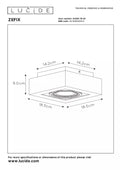 Lucide Zefix spot encastré LED gu10 2200K-3000K noir dimmable à chaud