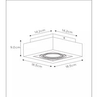 Lucide ZEFIX LED ceiling spotlight, dim to warm, GU10 12W 2200K-3000K, adjustable, square, Black, IP20