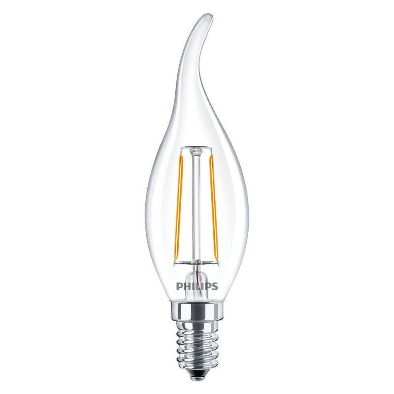 Philips CorePro bougie LED E14 2W 250 lumens 2700K claire non dimmable BA35 blanc chaud remplace 25W